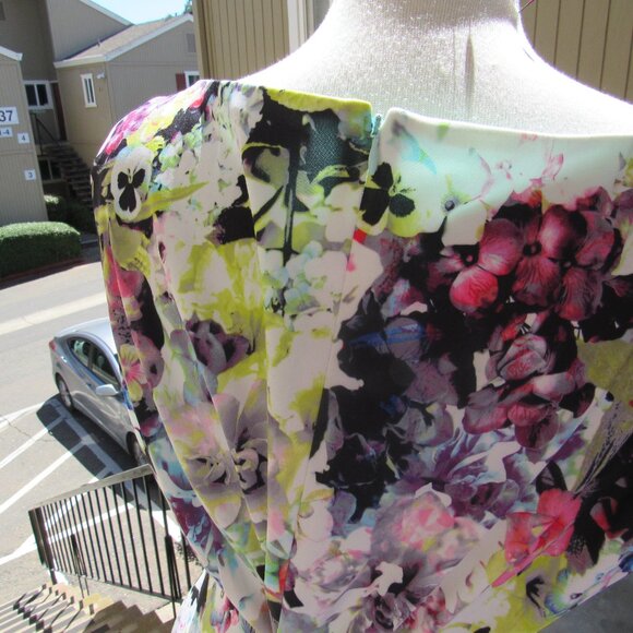 #381  NEW WOMEN'S FLORAL SHEATH DRESS BY TAHARI  (SIZE 16) - Picture 3 of 3